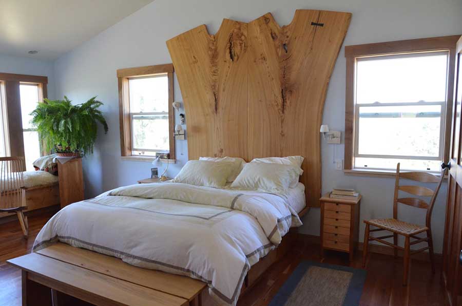 Check out Dumonds.com for more custom wood slab headboards, the perfect finish for one of our PlatformBedsOnline.com bed frames!